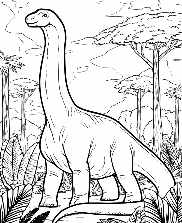 Brontosaurus dinosaurus – omaľovánka