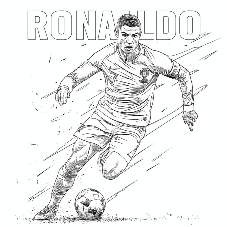 Cristiano Ronaldo fotbalista – omalovánka