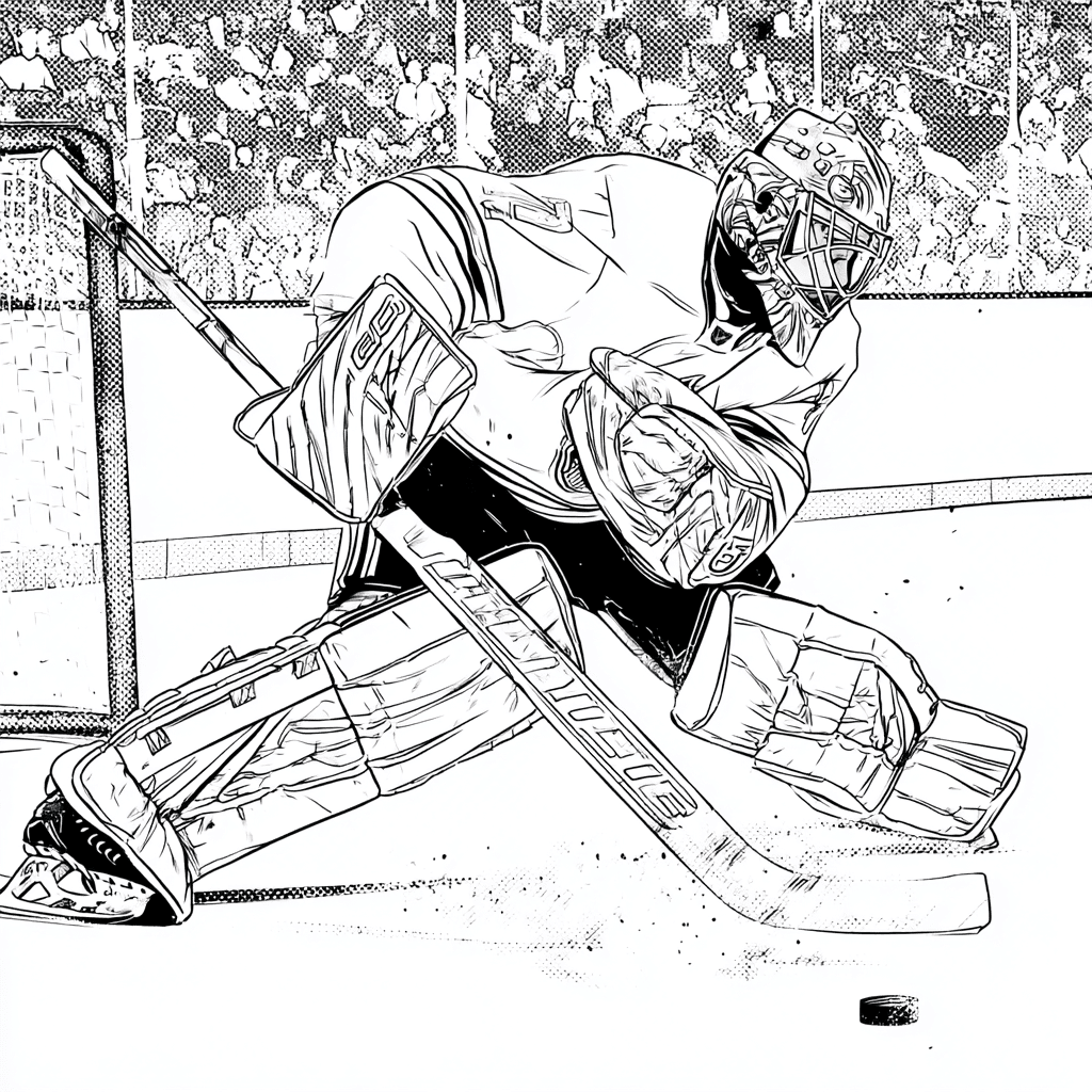 Karel Vejmelka, penjaga gawang hoki es – halaman mewarnai