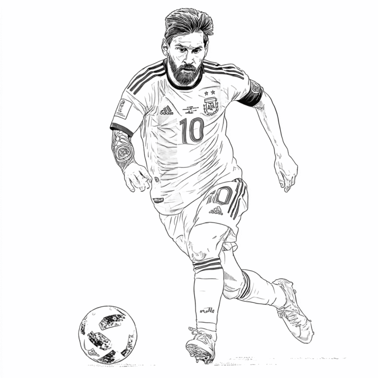 Lionel Messi – piłka nożna – kolorowanka