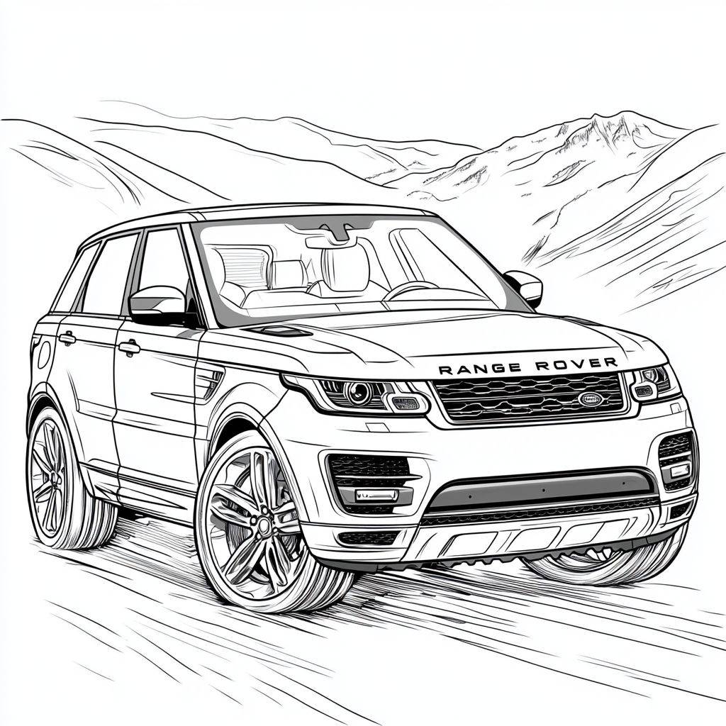 SUV Range Rover – fișă de colorat