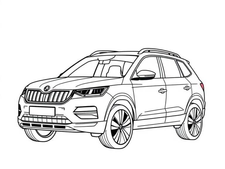 Skoda Kodiaq – colouring page