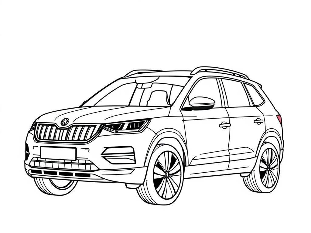 Skoda Kodiaq – colouring page