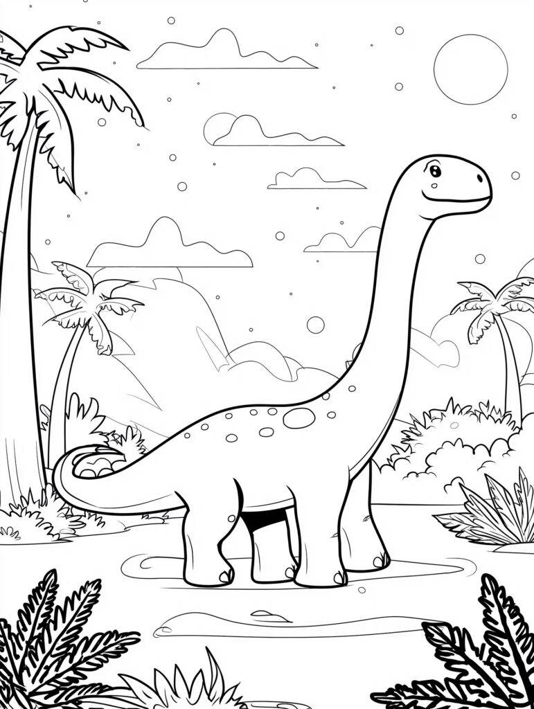 Titanosaurus dinosaurus – halaman mewarnai