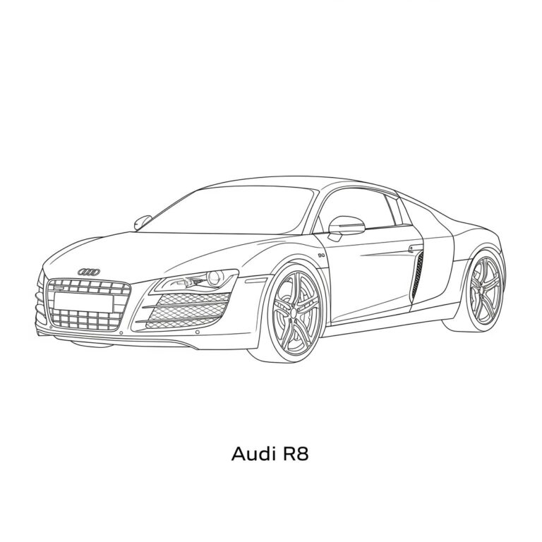 Audi r8 omalovanka – omaľovánka