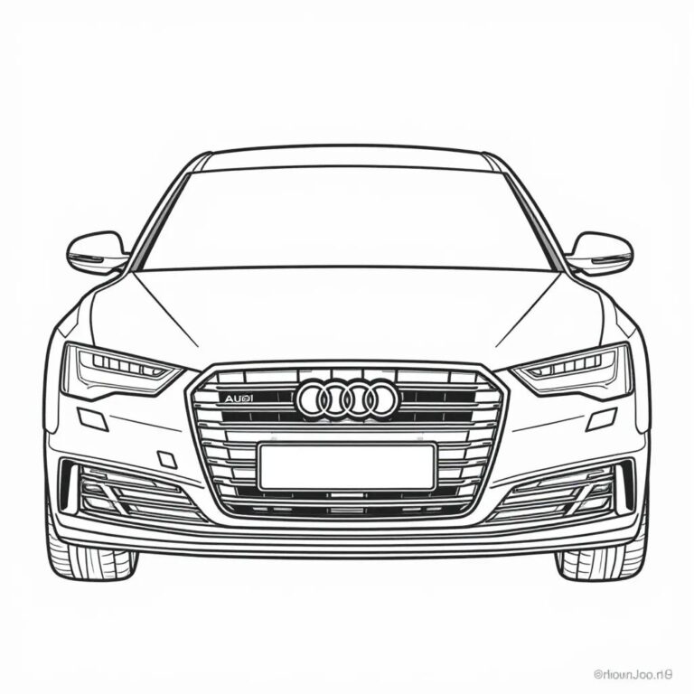 Audi samochód z przodu – kolorowanka