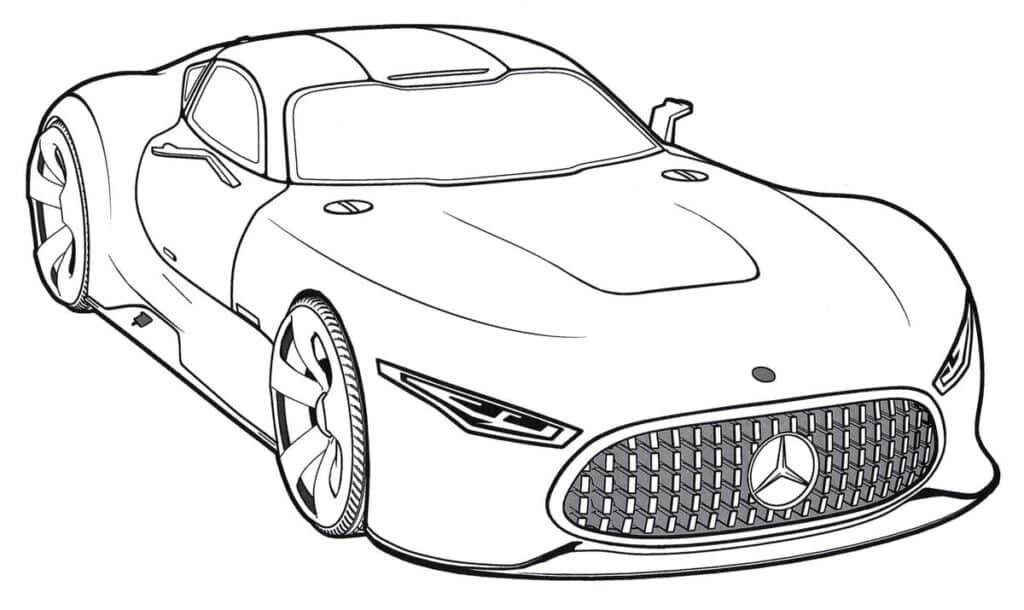 Mercedes car with 400d – colouring page