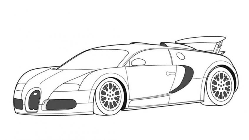 Mobil Bugatti dicat – halaman mewarnai
