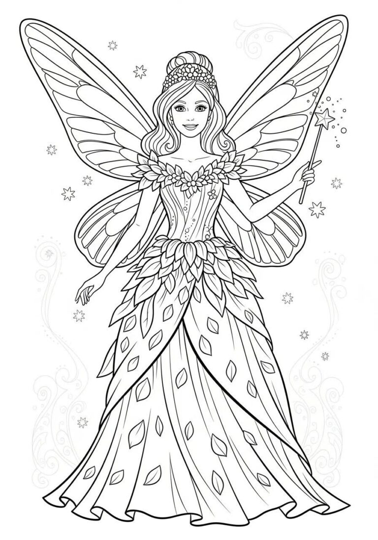 Bagheta magică Barbie – fișă de colorat