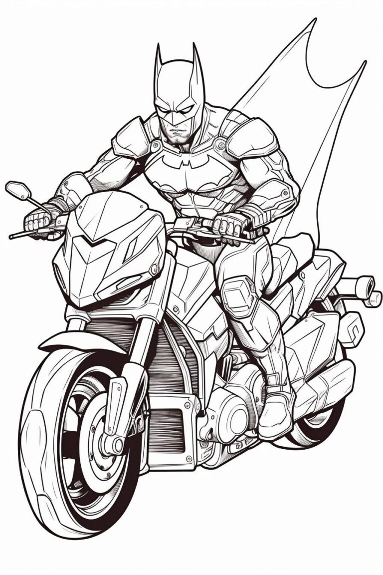 Batman na motocyklu – kolorowanka