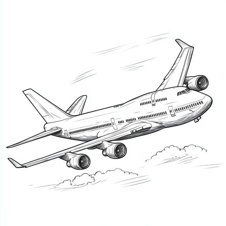 Samolot transportowy Boeing 747 – kolorowanka