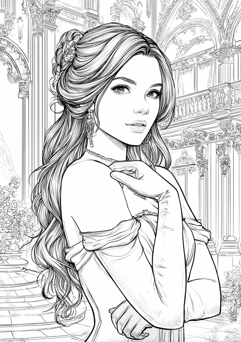 Odrasla princesa – pobarvanka