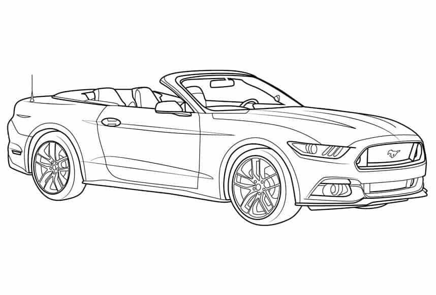 Ford Mustang decapotabil – fișă de colorat