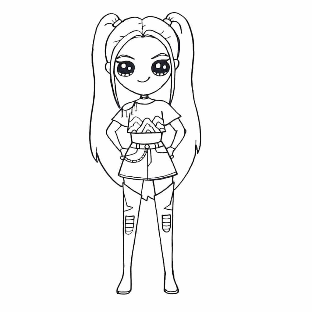 Caçadora Mira – desenho para colorir