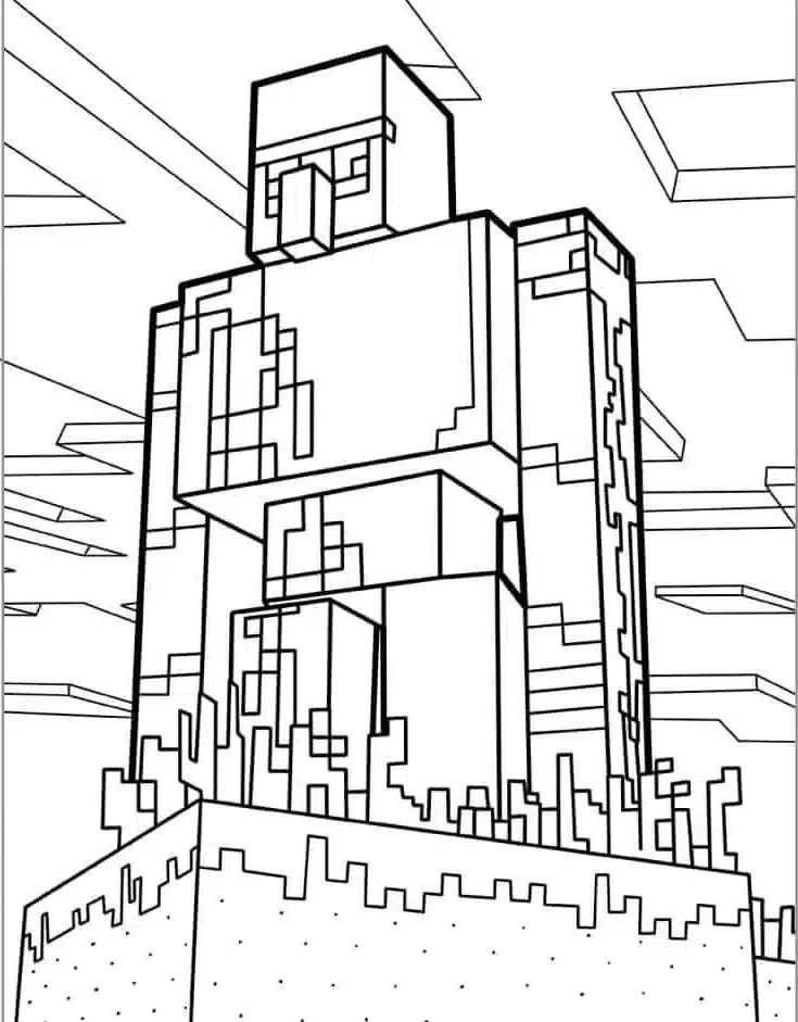 Páginas para colorir do Golem de Ferro – desenho para colorir