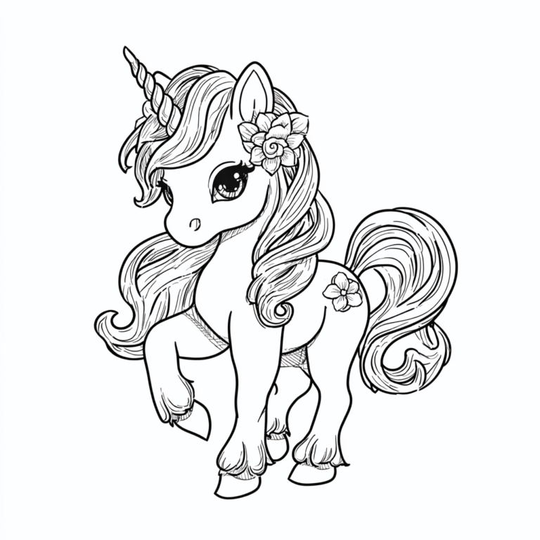 Barvna stran z unicornom za otroke