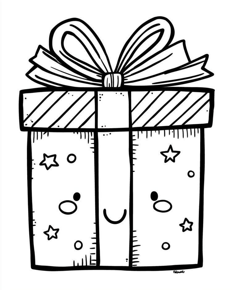 Hadiah kawaii – halaman mewarnai