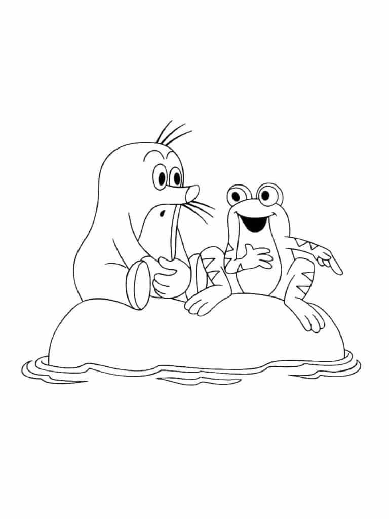 Krtko a žaba – colouring page