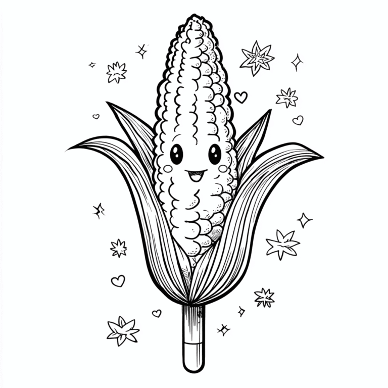 Corn colouring page