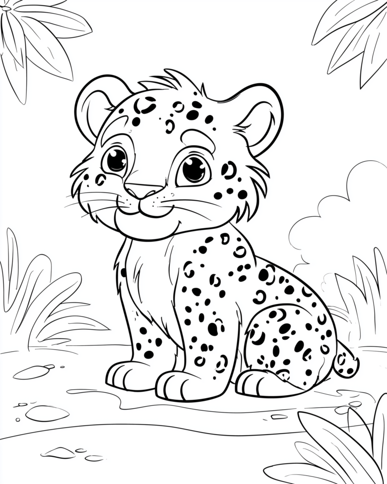 Mali gepard – pobarvanka