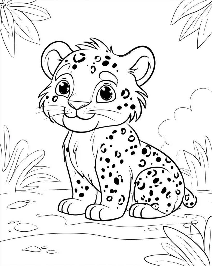 Kleiner Gepard – Malvorlage