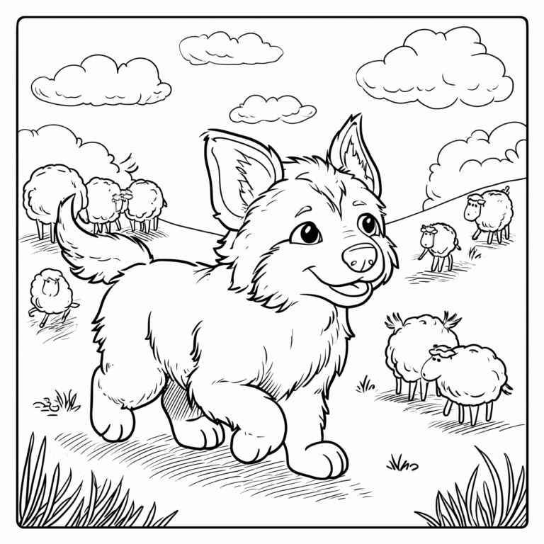 Kleiner Deutscher Schäferhund – Malvorlage
