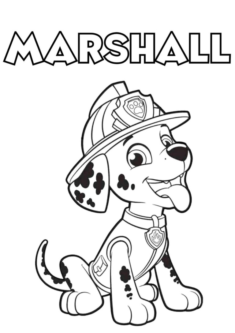Marshall Paw Patrol – colouring page