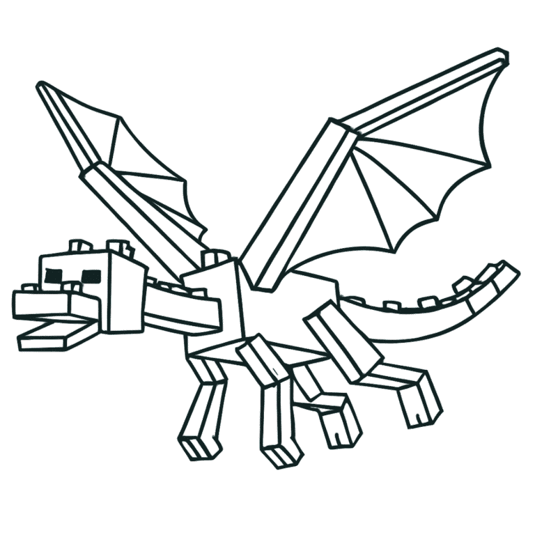 Dragão voador do Minecraft – desenho para colorir