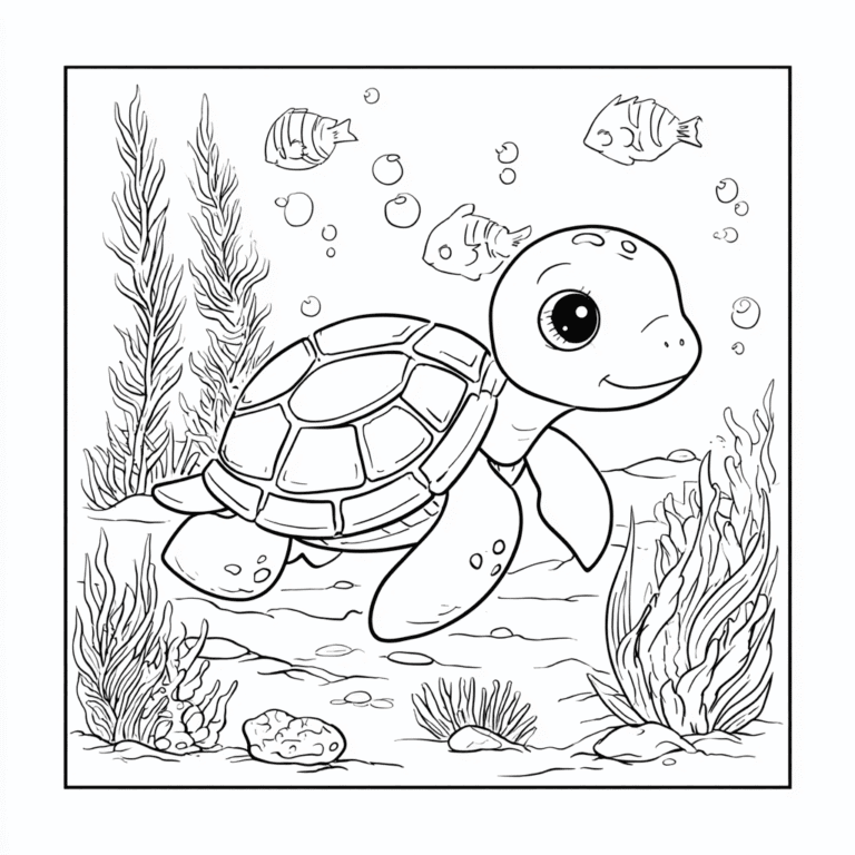 Broasca țestoasă de mare – fișă de colorat