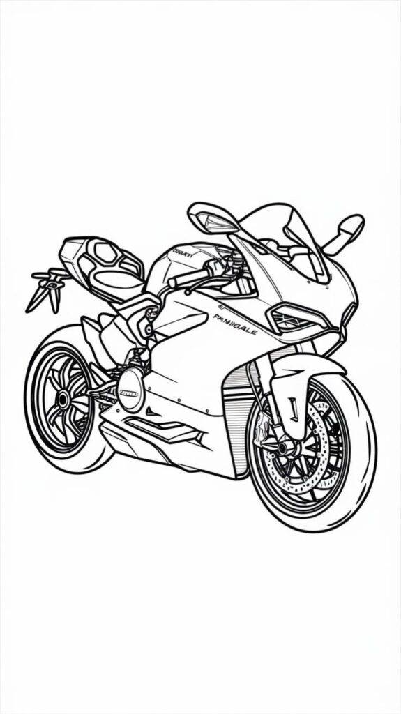 Ducati motorcycle colouring page