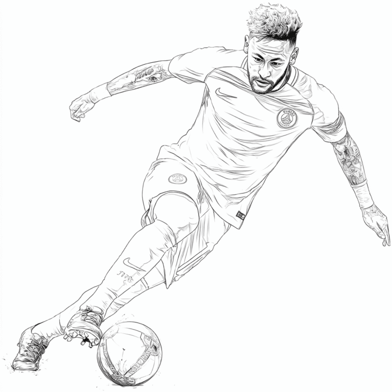 Neymar fotbal pagina de colorat - pagina de colorat printabil gratuit