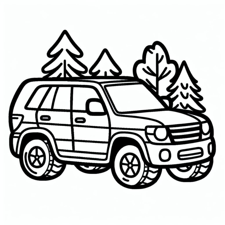 Carte de colorat cu vehicule off-road