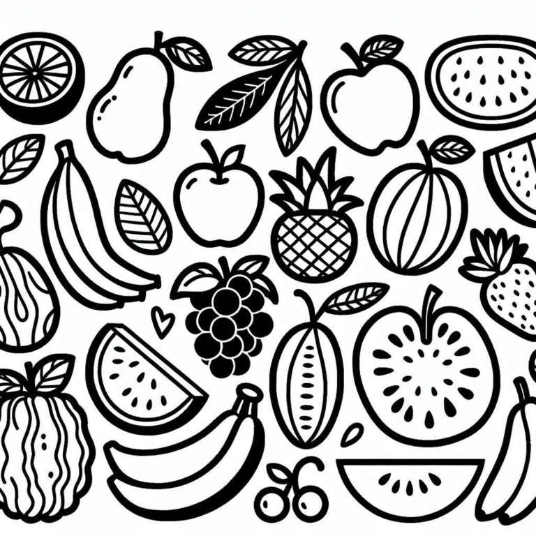 Colouring page fruit