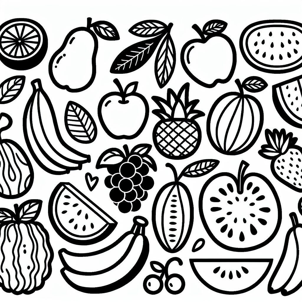 Obst-Malbuch – Malvorlage