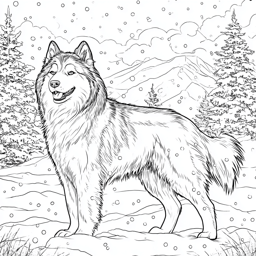 Siberian Husky – Malvorlage