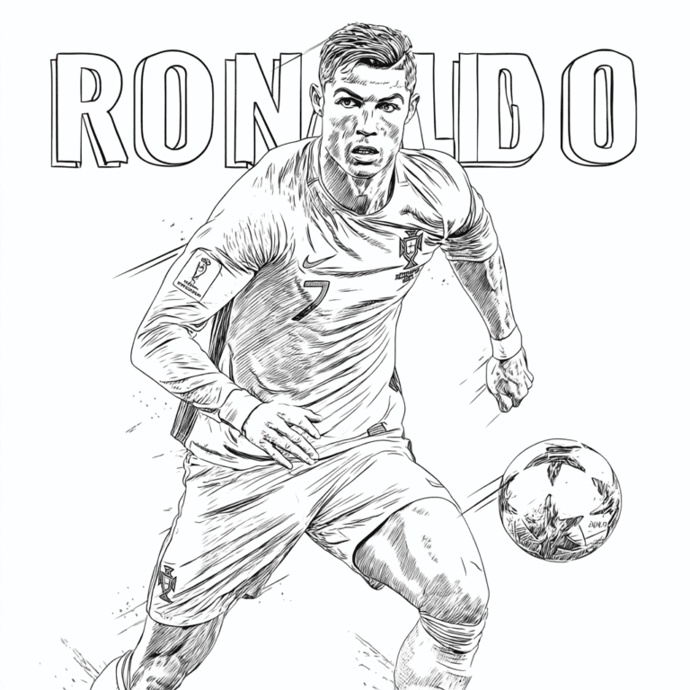 Ronaldo Fußball – Malvorlage