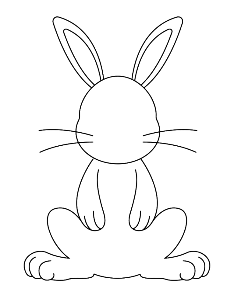 rabbit template – colouring page