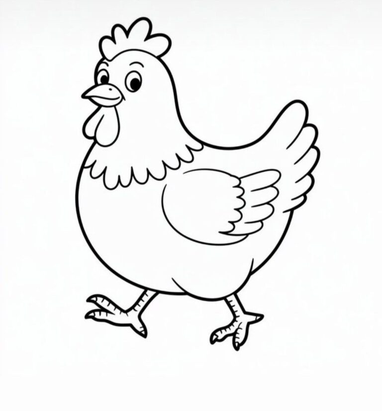 Ayam betina – halaman mewarnai