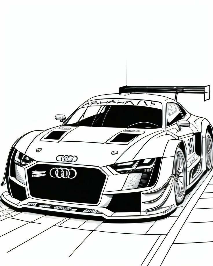 Sportovní audi – omalovánka