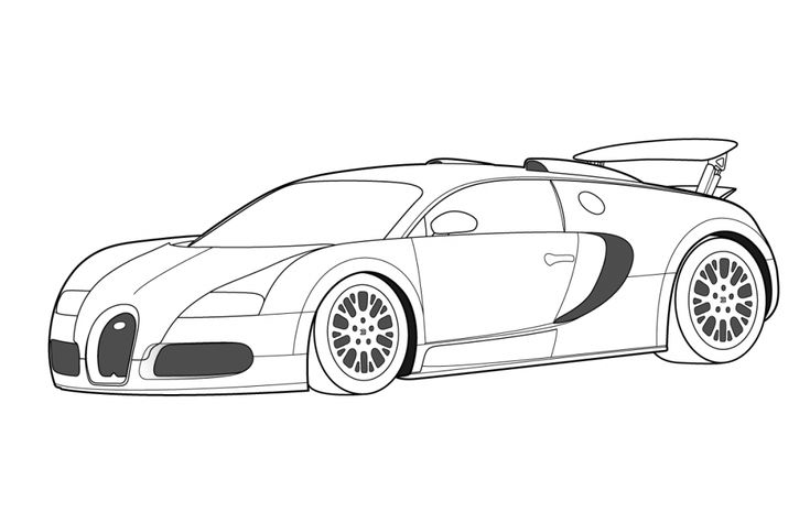 Sportovní vůz Bugatti – omalovánka