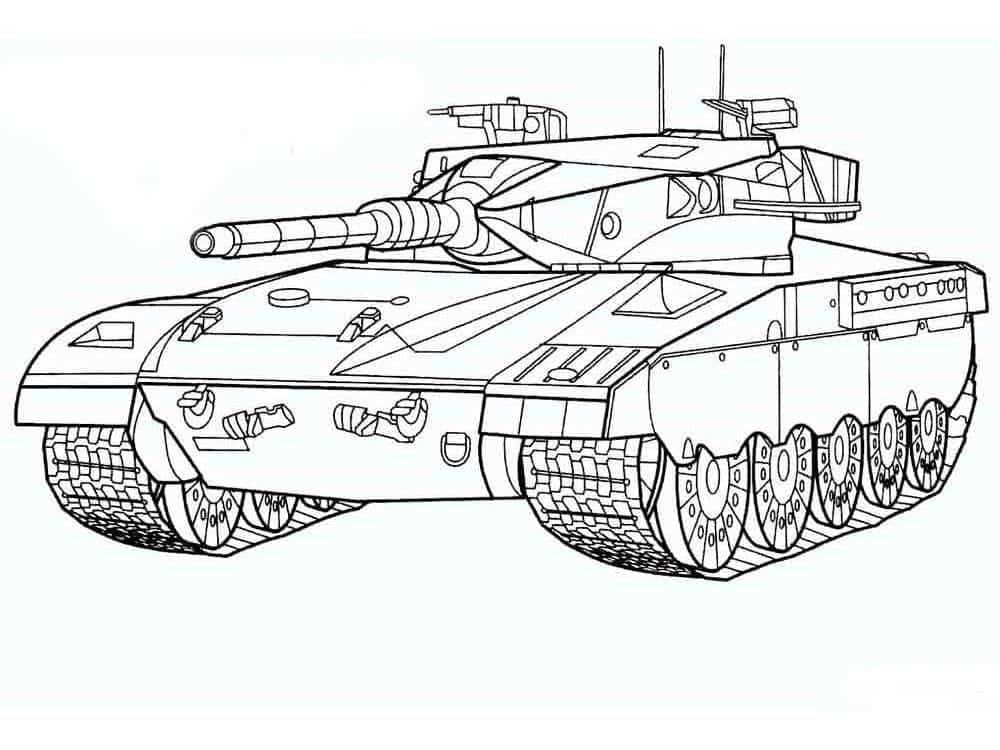 Leopard tank – colouring page