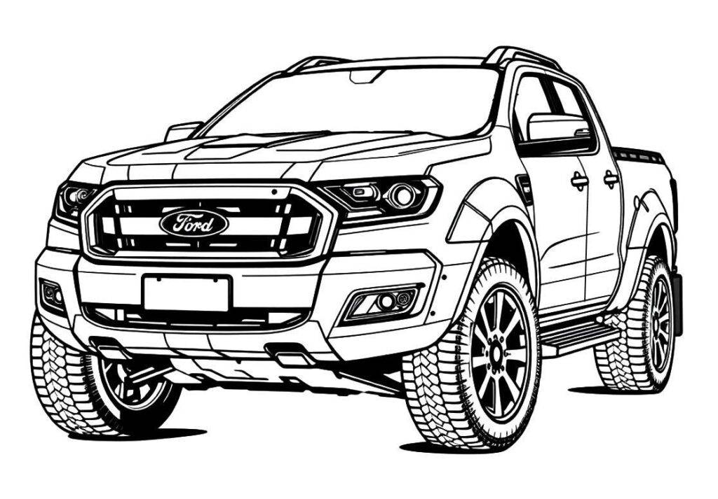 Mobil off-road Ford Ranger – halaman mewarnai