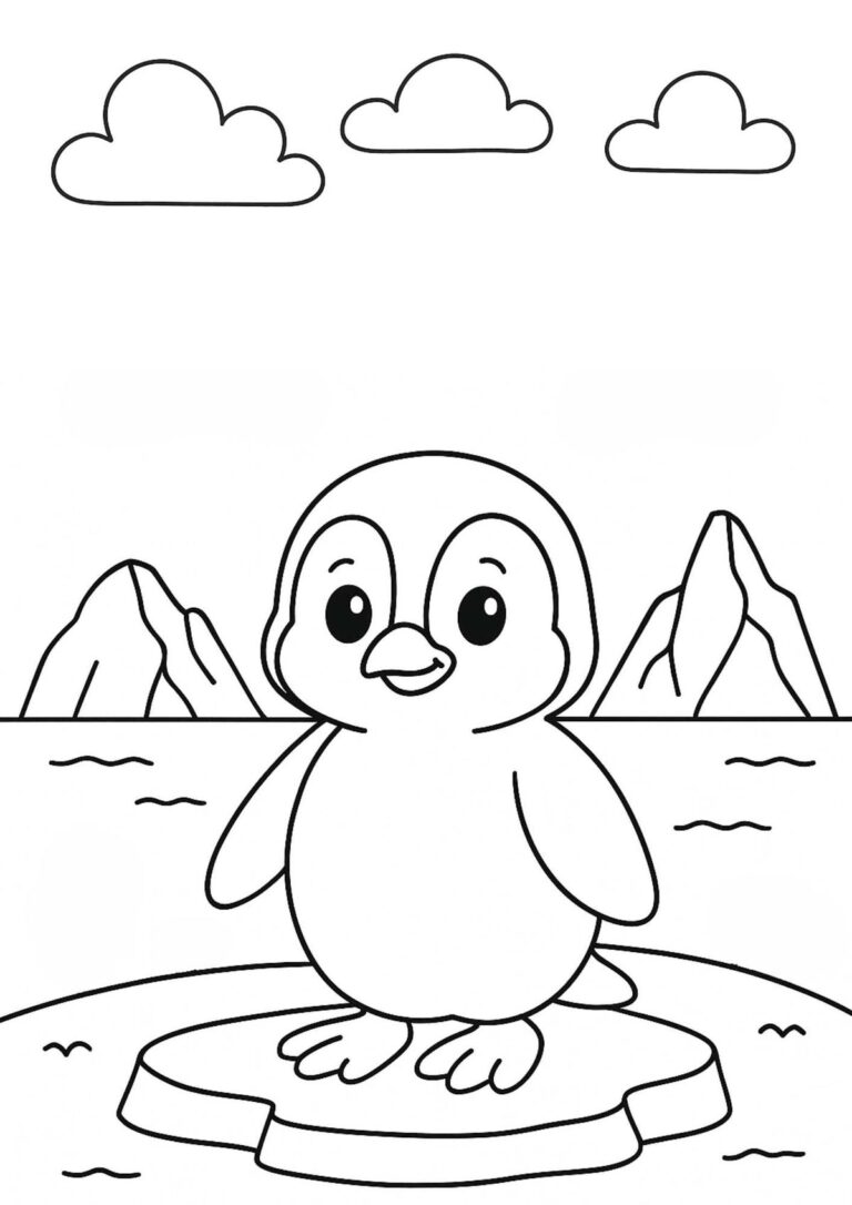 Pinguin – Malvorlage