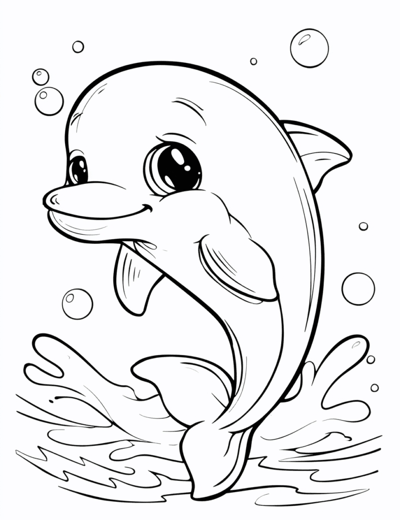 Der lächelnde Delphin – Malvorlage