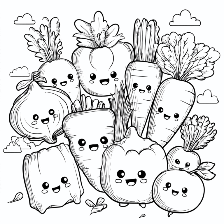 Legume vesele – fișă de colorat