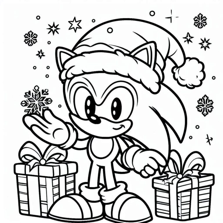 Vianočný sonic – omaľovánka