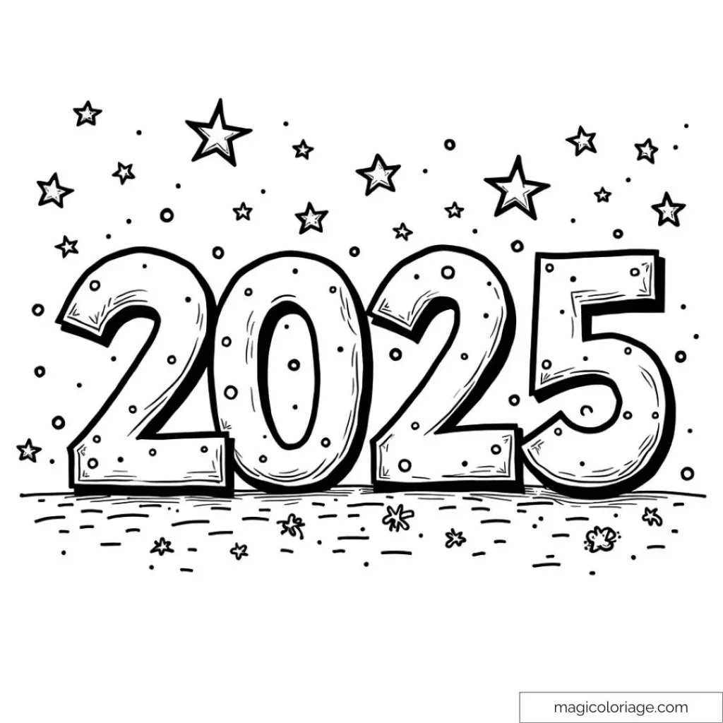 2025 Malbuch – Malvorlage