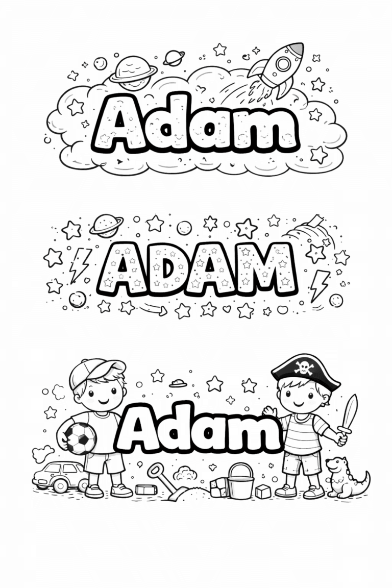 Adam nama mewarnai – halaman mewarnai