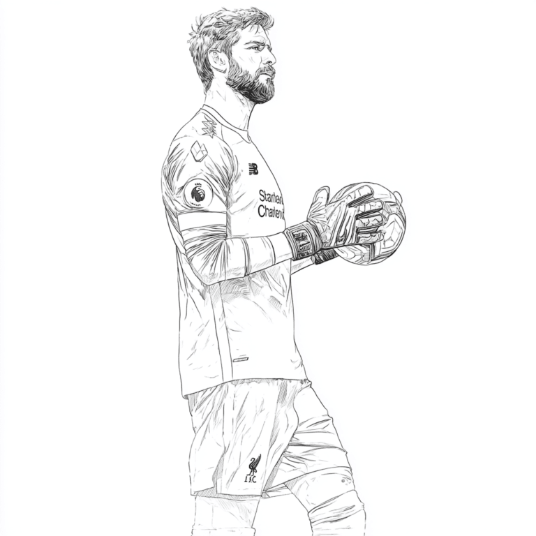 Alisson Becker goleiro futebol – desenho para colorir