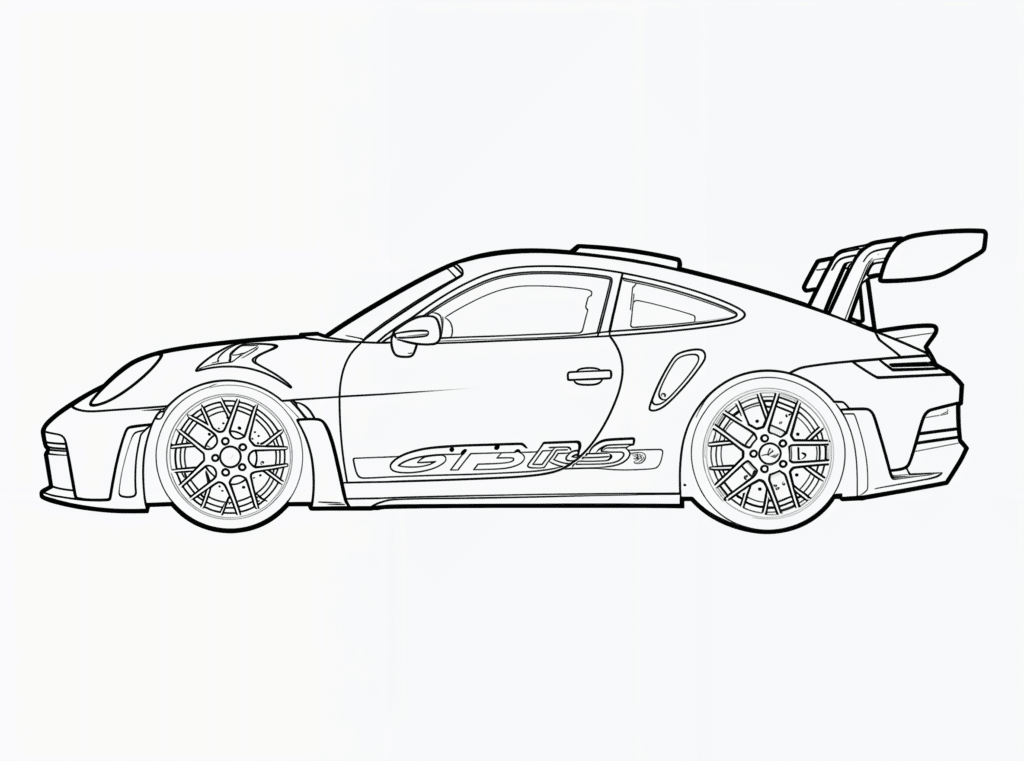 Avtomobil Porsche 911 GT3 RS 992 – pobarvanka